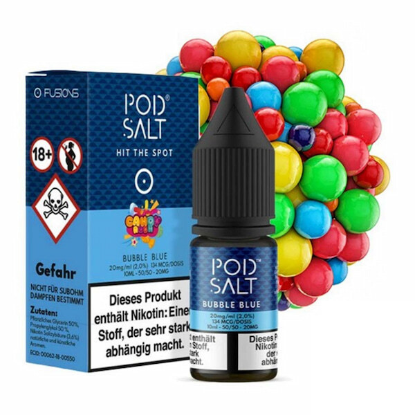 سالت پاد سالت آدامس بادکنکی | POD SALT FUSION CANDY RUSH BUBBLE BLUE SALT JUICE